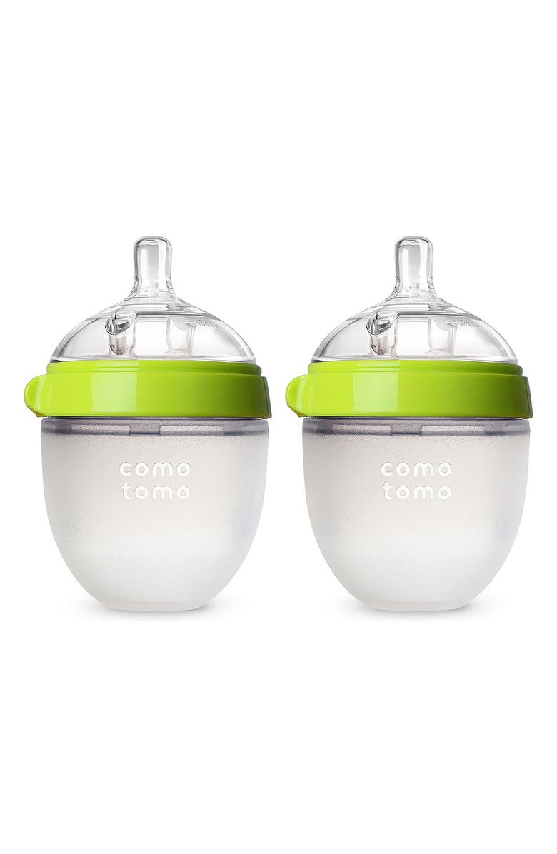 Comotomo Baby Slow Flow Bottles, Main, color, Green