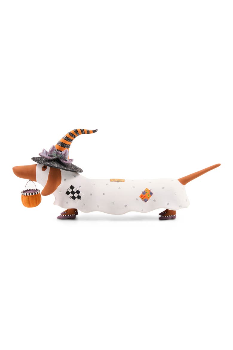Patience Brewster Dottie Dachshund Halloween Ornament, Alternate, color, WHITE
