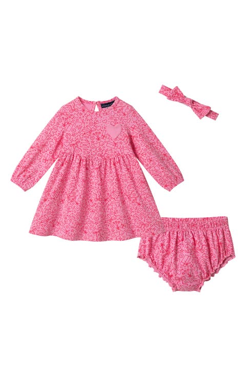 Kids' Long Sleeve Dress, Bloomers & Headband Set