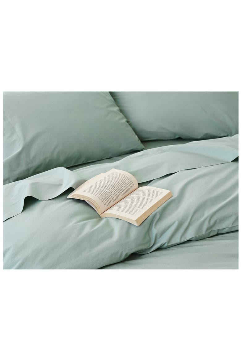 Refined 300 Thread Count Organic Cotton Percale Sheet Set, Alternate, color, SEAFOAM
