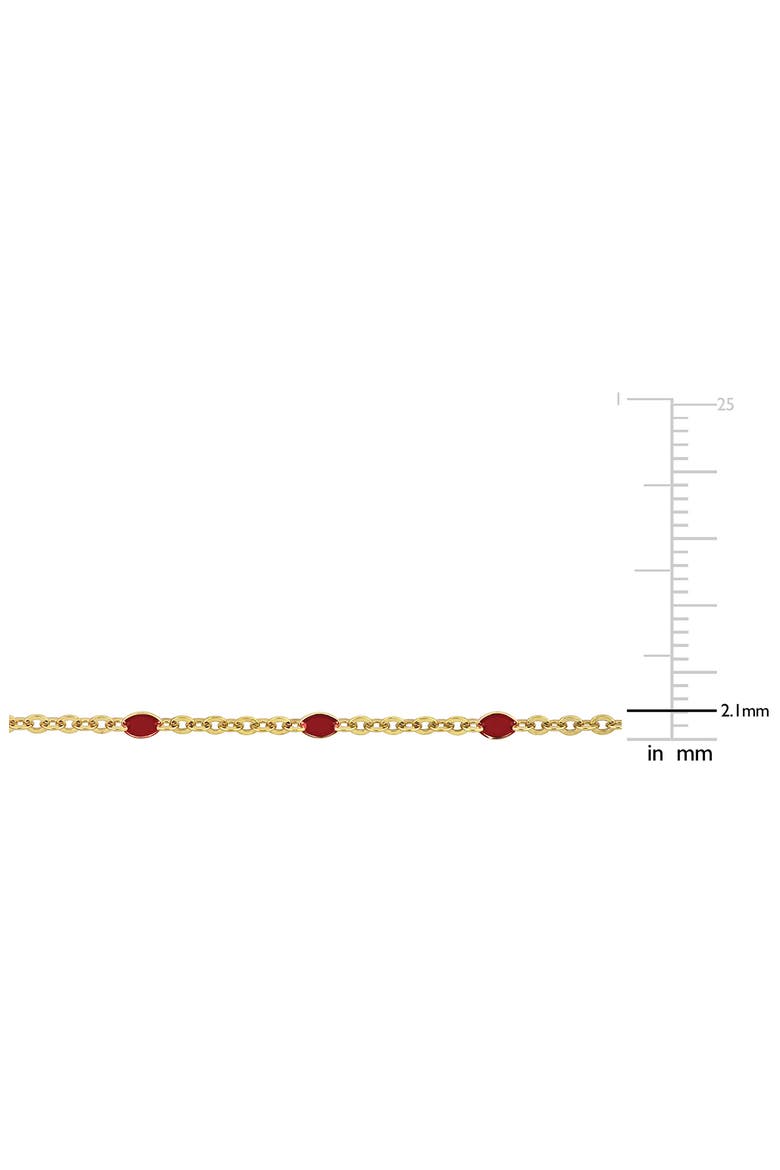 Red Enamel Bead Station Necklace, Alternate, color, GOLD