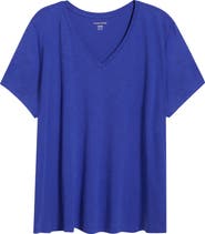 Eileen Fisher Easy V-Neck Organic Cotton Slub T-Shirt