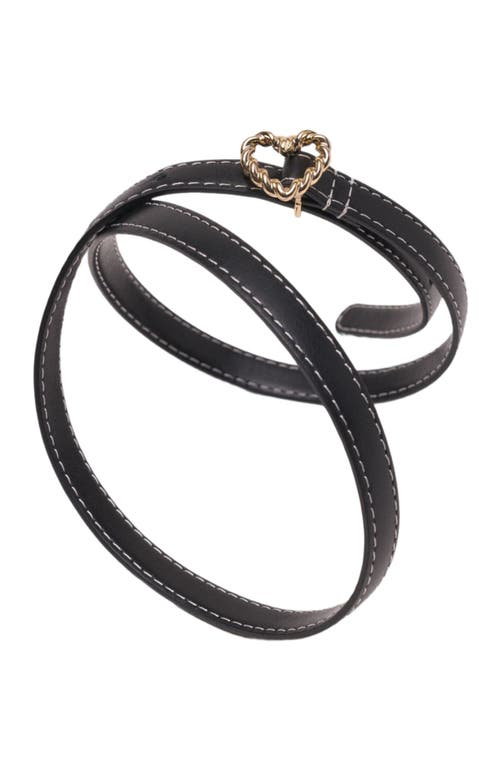 Maje Slim Heart Belt In Black