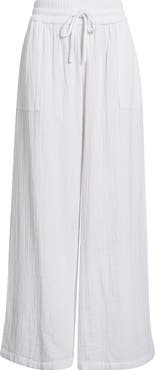Caslon® Wide Leg Gauze Pants