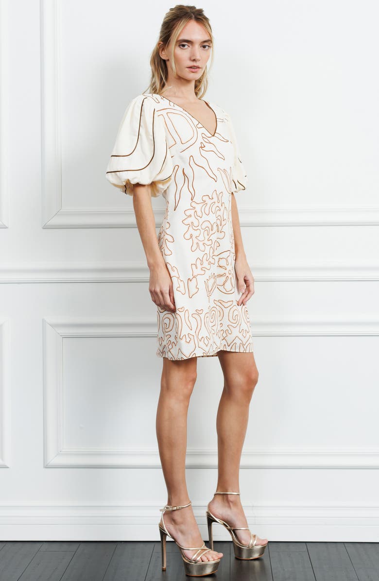 CIEBON Rochelle Floral Minidress, Alternate, color, Cream