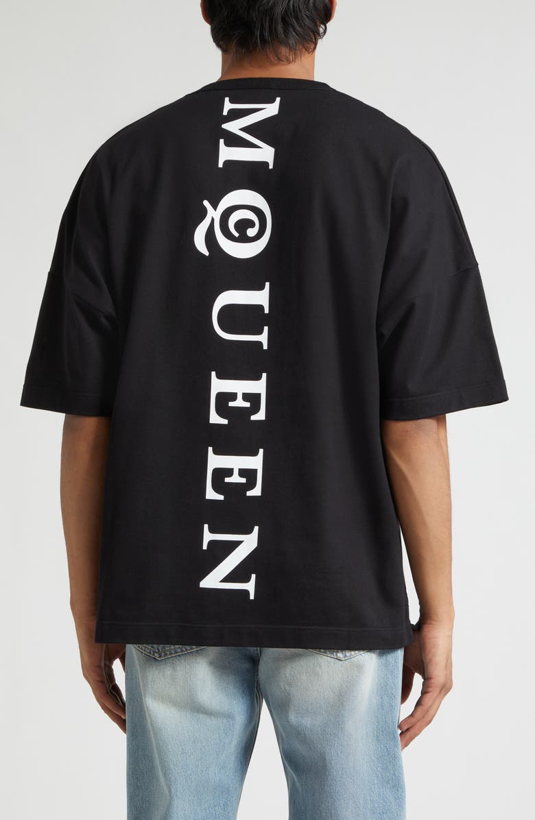 McQueen Oversize Logo Graphic T-Shirt, Alternate, color, Black/ White