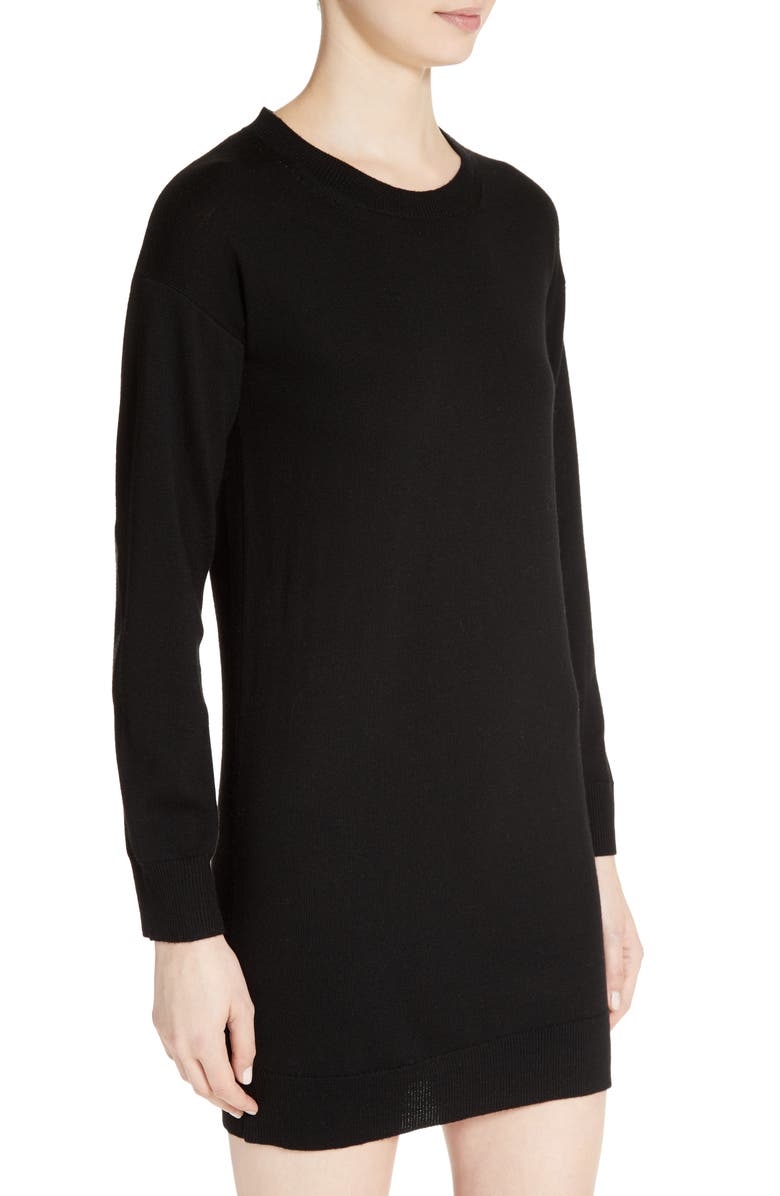 Burberry Alewater Elbow Patch Merino Wool Dress, Alternate, color,