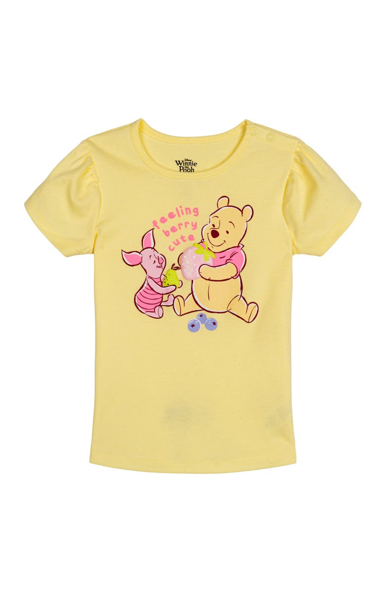 Disney Winnie the Pooh Baby Girls' 2-Piece T-Shirt and Shorts Set, Alternate, color, Pooh Piglet Yellow
