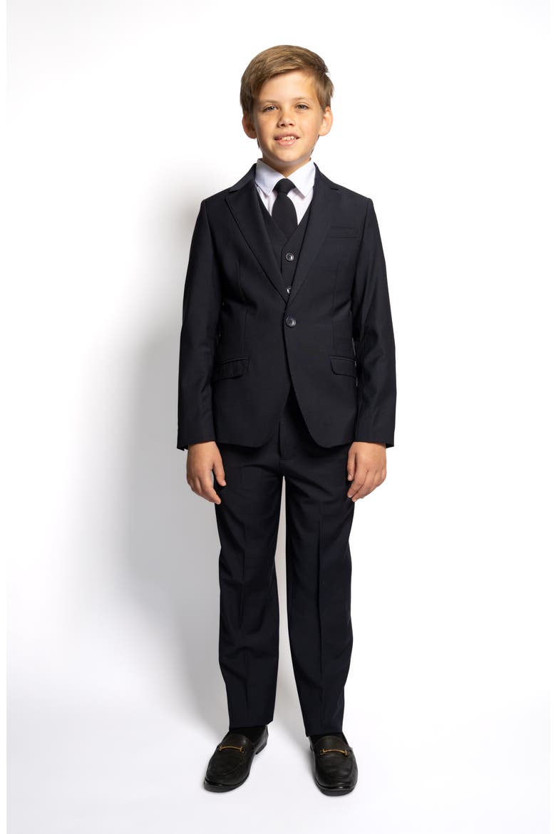 Kids' Luxor 5-Piece Slim Fit Suit, Alternate, color, Midnight Navy