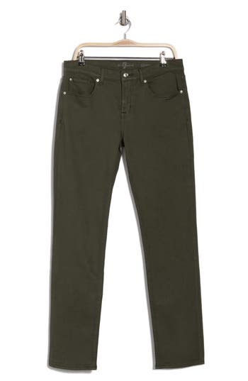 7 For All Mankind Squiggle Slim Fit Pants In Deep Army