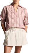 Vince Stripe Relaxed Cotton Popover Shirt
