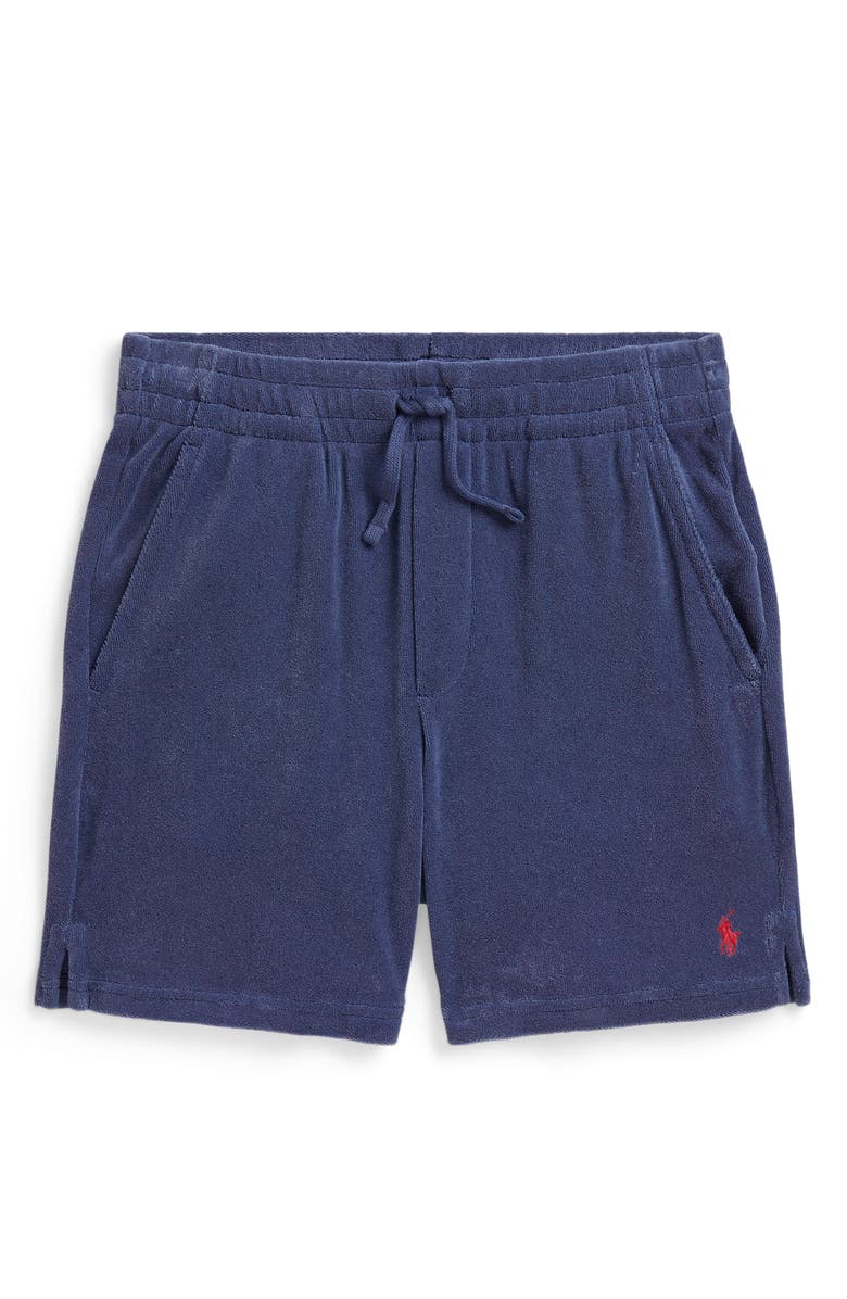 Polo Ralph Lauren Kids' Lightweight French Terry Drawstring Shorts, Main, color, Light Navy