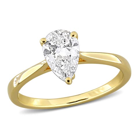 1 CTW Lab Grown Diamond Pear Solitaire Ring