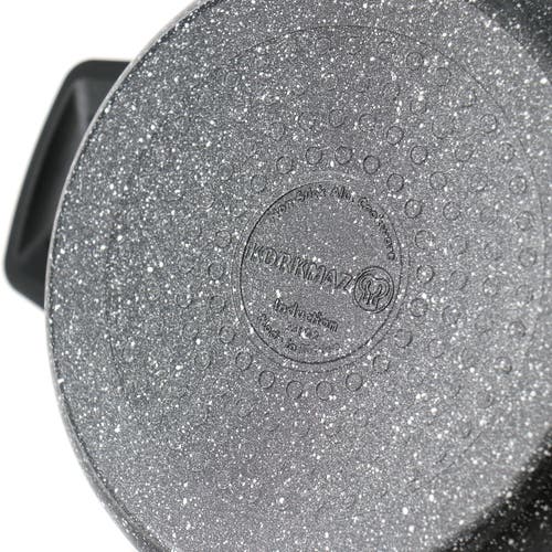 Korkmaz Ornella 2 Piece 5 Liter Aluminum Nonstick Casserole Dish With Lid In Black