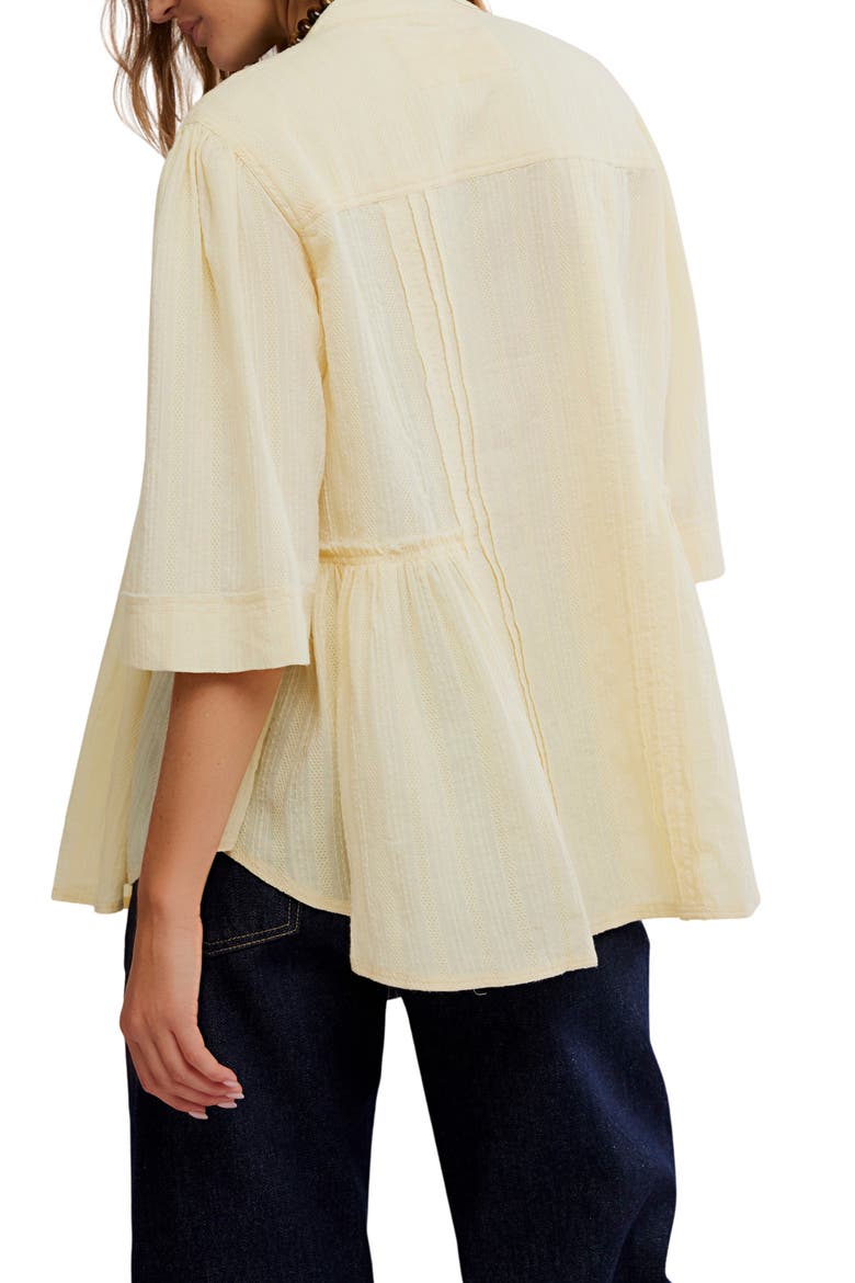 Willow Pintuck Cotton Button-Up Shirt, Alternate, color, PERFECT FLAN