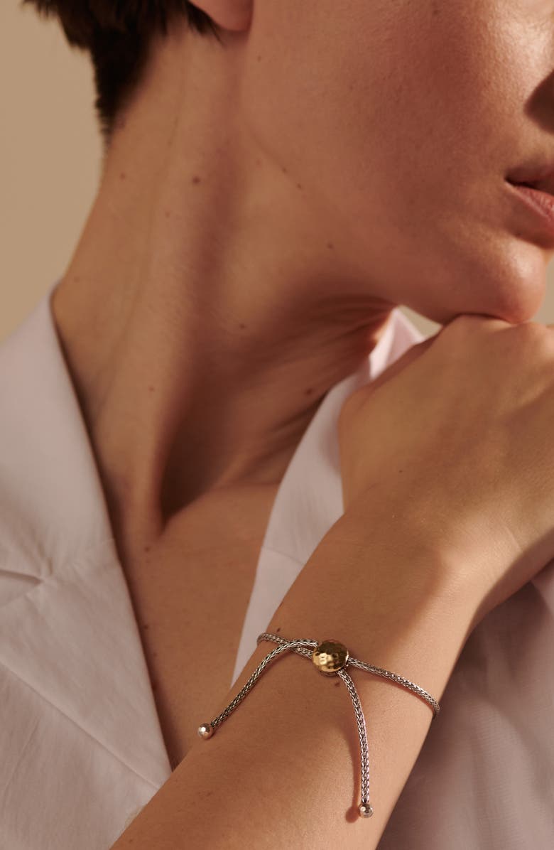 John Hardy Palu Sterling Silver & 18K Gold Adjustable Slide Bracelet, Alternate, color, Silver/ Gold