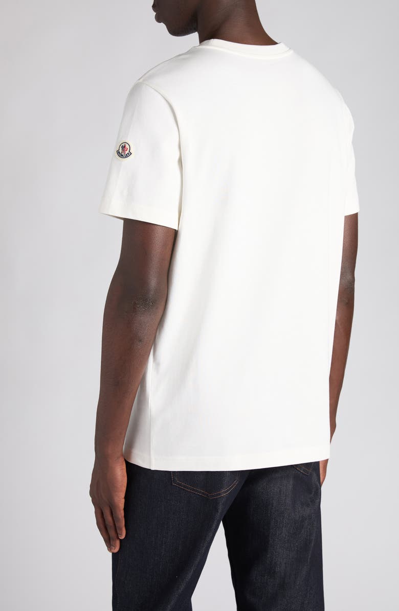 Moncler Logo Patch Cotton T-Shirt, Alternate, color, Silk White