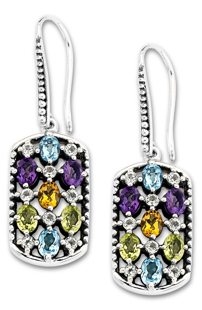 SAMUEL B. Sterling Silver Semiprecious Stone Drop Earrings, Main, color, Silver Multi