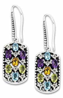 Sterling Silver Semiprecious Stone Drop Earrings
