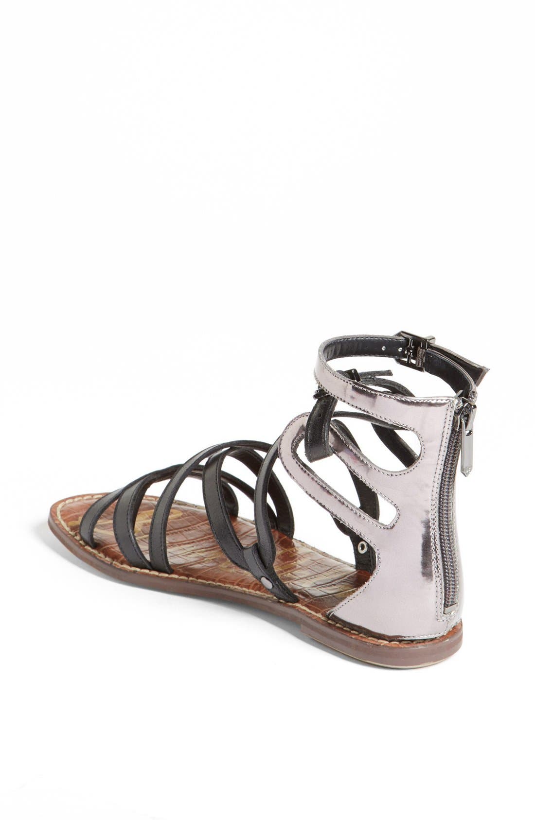 'Glinda' Sandal, Alternate, color, BLACK/ PEWTER