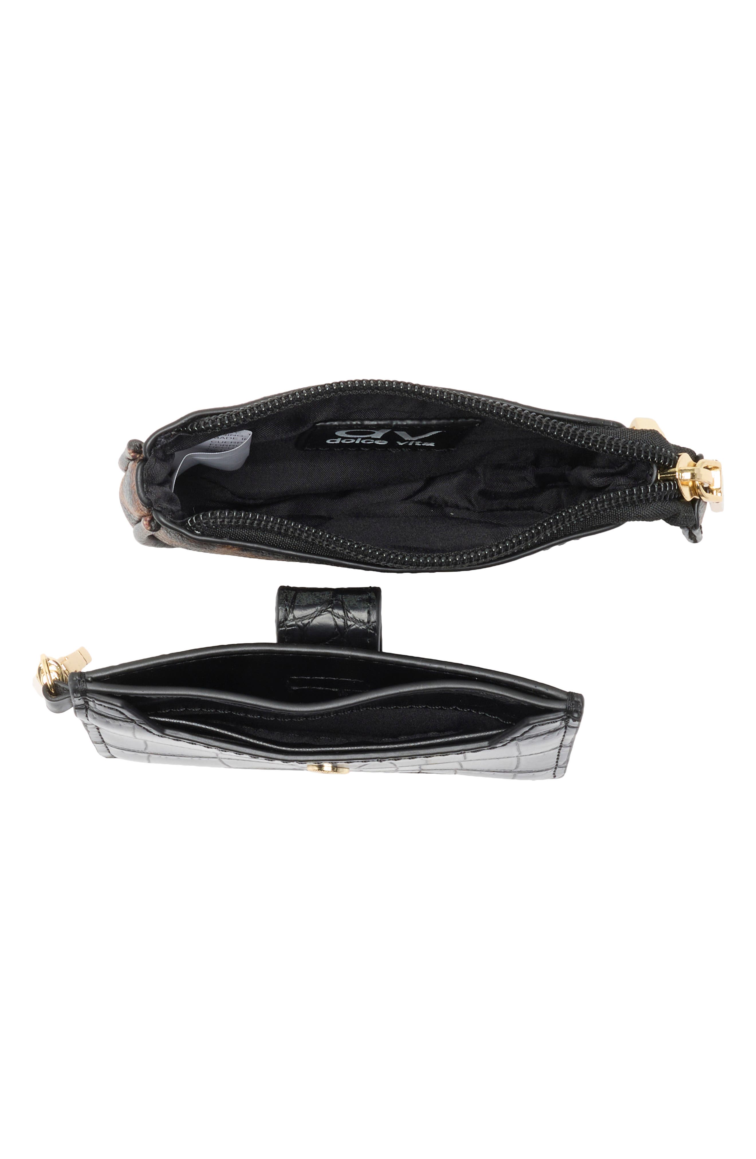 Mirela Faux Leather Bag Charm Set, Alternate, color, BLACK/ MULTI