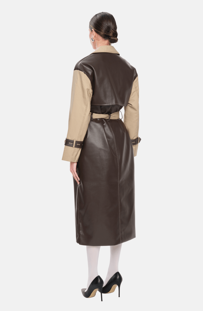 OW Collection BETTY Coat, Alternate, color, Brown / Beige