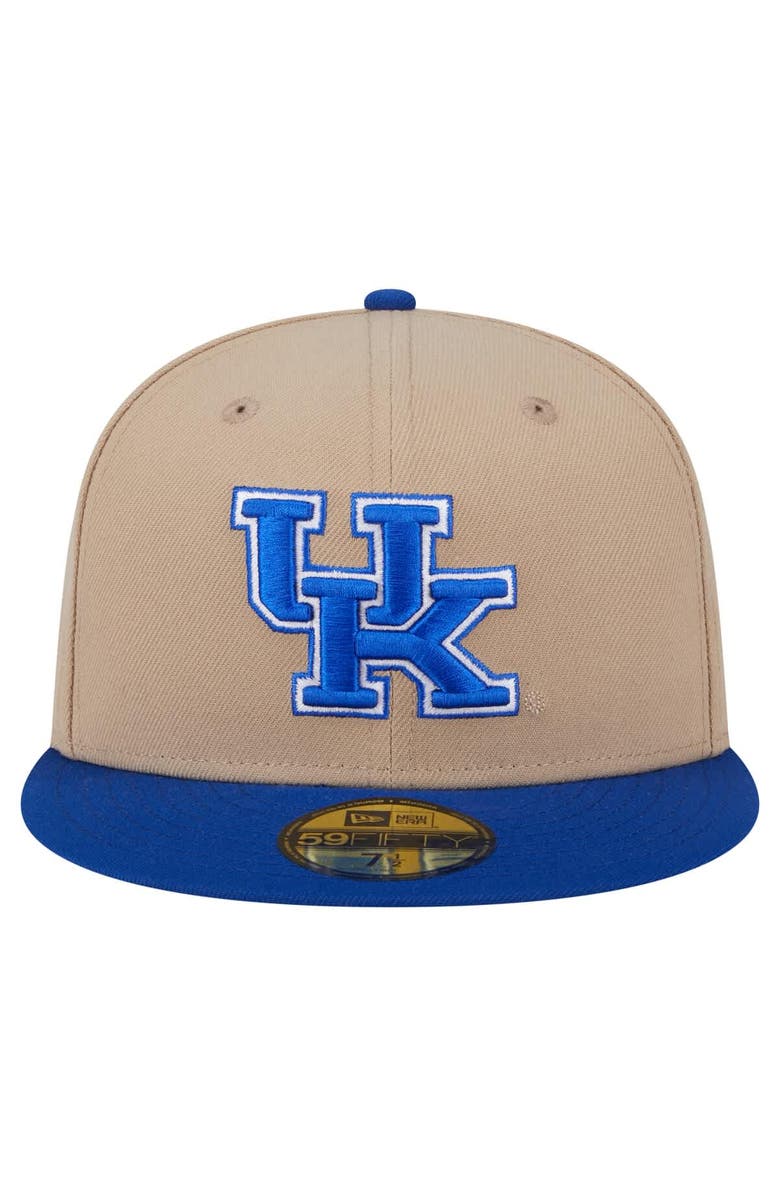 New Era Men
s New Era  Khaki Kentucky Wildcats Two-Tone 59FIFTY Fitted Hat, Alternate, color, Khaki