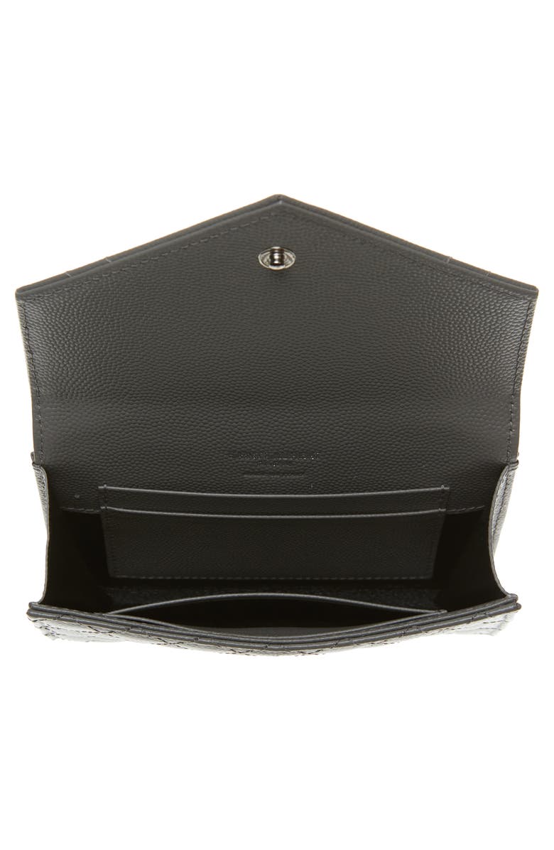 Saint Laurent Small Matelassé Leather Envelope Wallet, Alternate, color, 