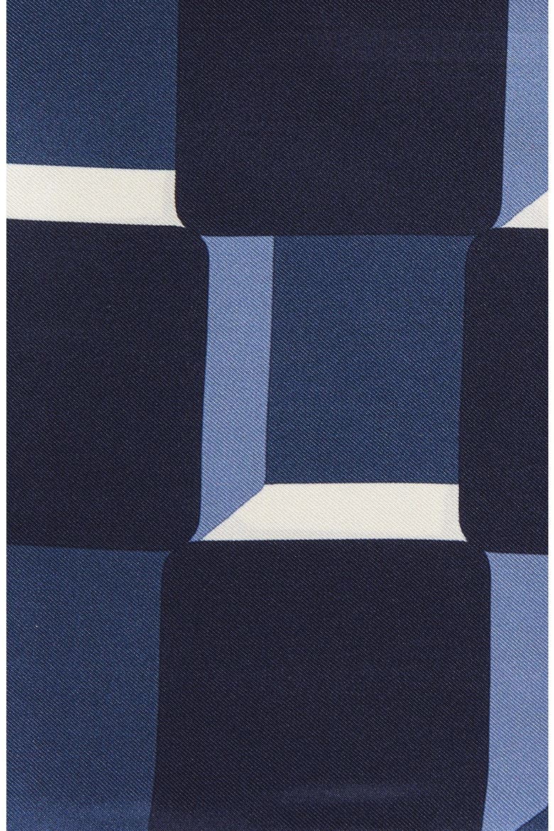 Geometric Print Silk Pocket Square, Alternate, color, ULTRAMARINE