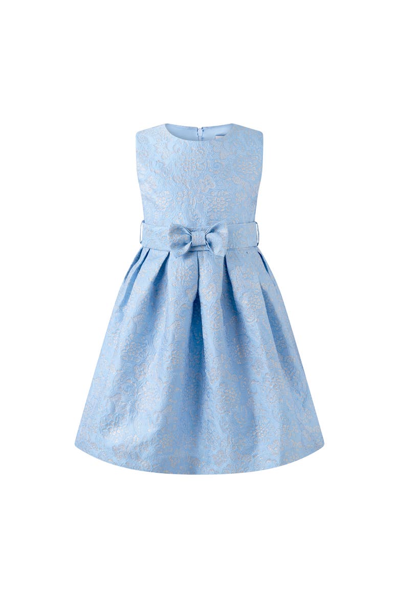 Blue Damask Party Dress, Main, color, Blue