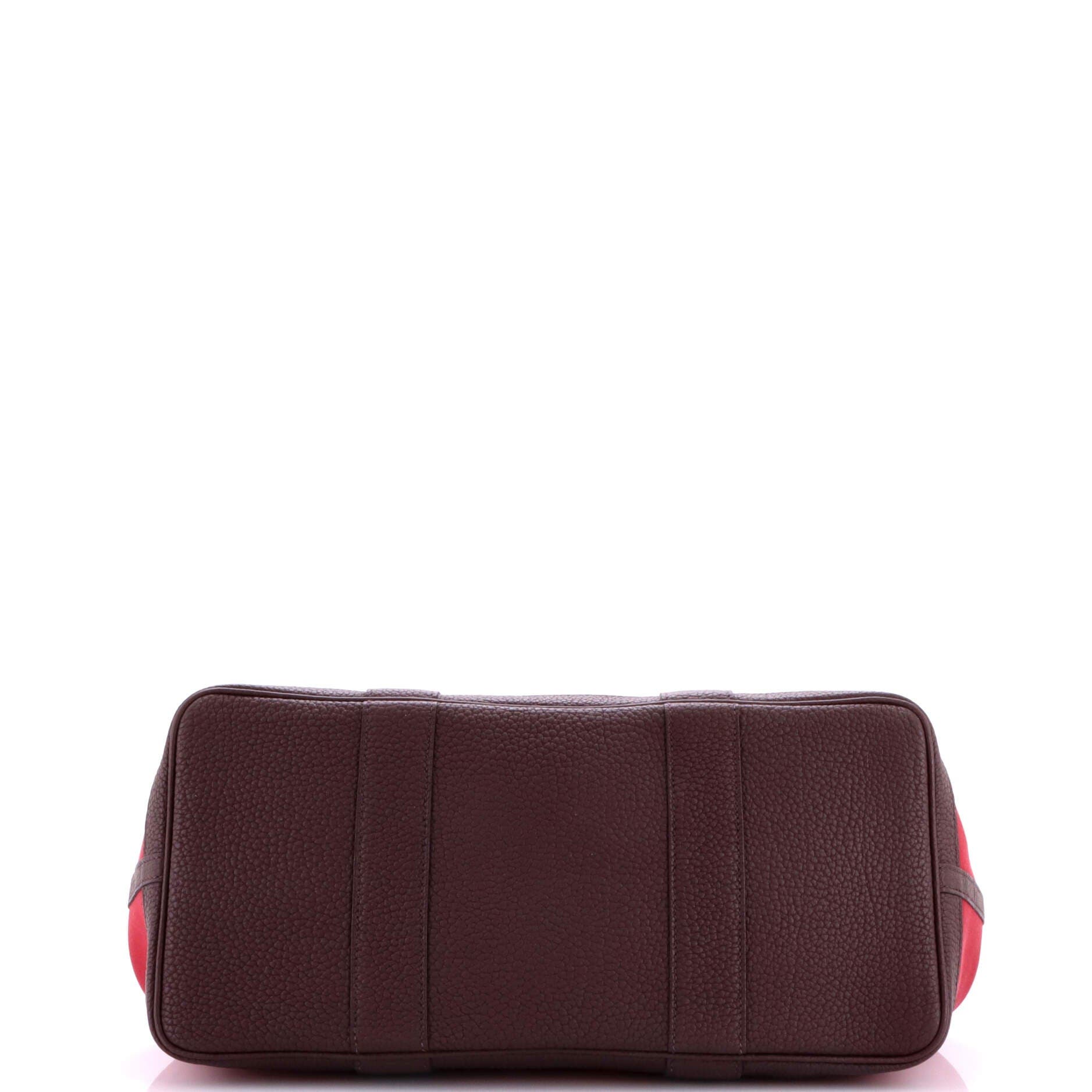 Pre-Owned Hermes Garden Party Tote Toile and Leather 36, Alternate, color, Rubis