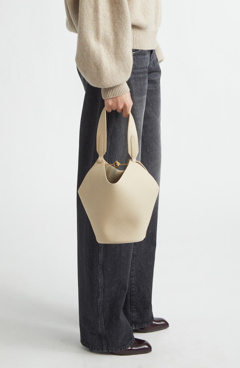 Khaite Mini Lotus Leather Tote Bag, Alternate, color, Dark Ivory 445