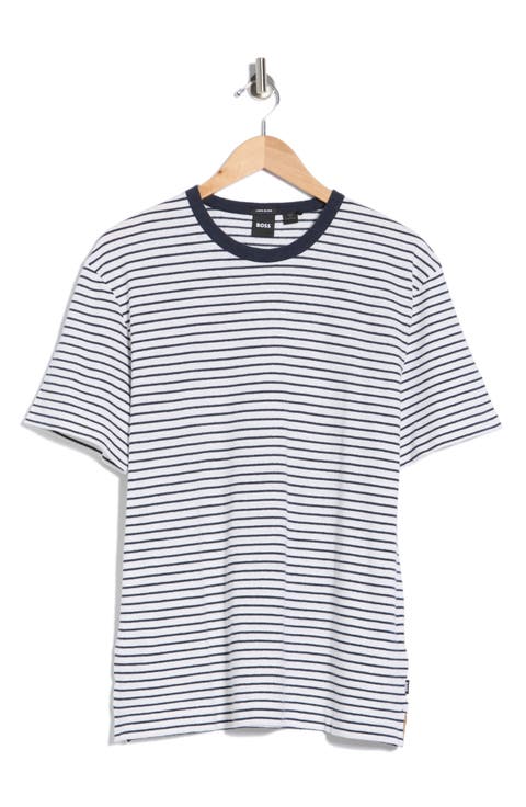 Taut Stripe Cotton & Linen T-Shirt