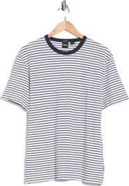 BOSS Taut Stripe Cotton & Linen T-Shirt