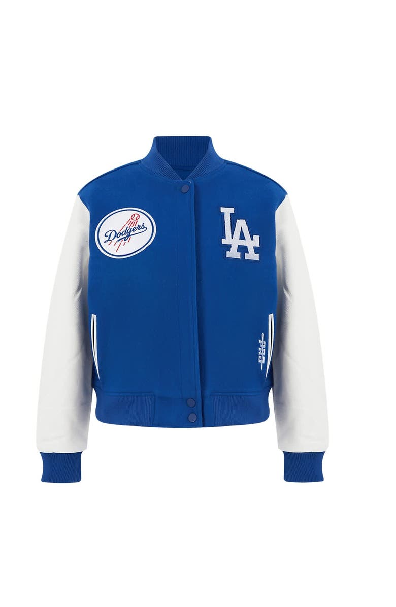 PRO STANDARD Women's Pro Standard  Royal Los Angeles Dodgers Game Day Classics Wool Full-Zip Varsity Jacket, Alternate, color, 