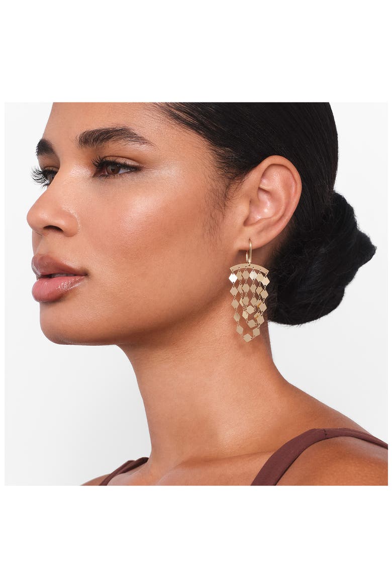 14K Gold Small Kite Cascade Earrings, Alternate, color, YELLOW GOLD