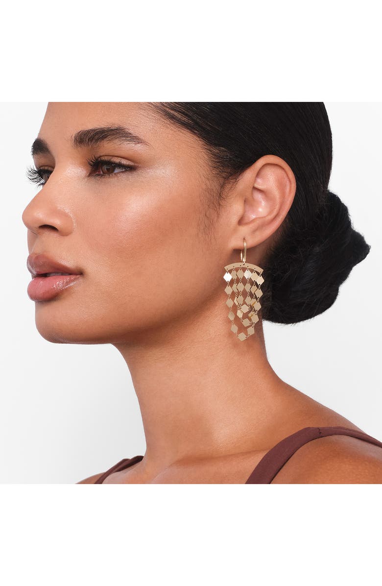 LANA 14K Gold Small Kite Cascade Earrings, Alternate, color, Yellow Gold