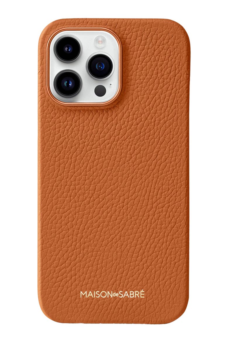 Leather Phone Case, Main, color, Pecan Brown