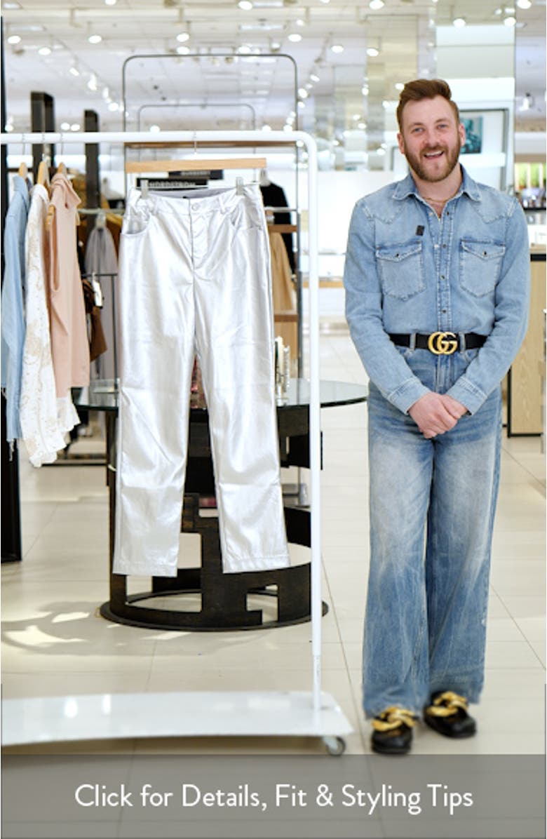 Shiny Straight Leg Faux Leather Pants, sales video thumbnail