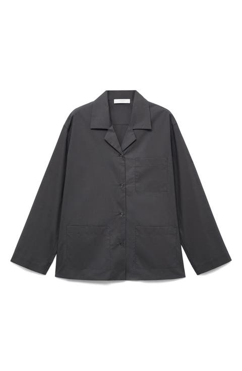 Cotton Poplin Pajama Shirt