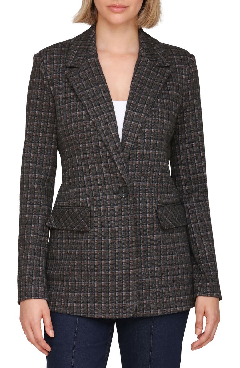 Bagatelle Tailored One-Button Blazer, Main, color, Blue-Grey