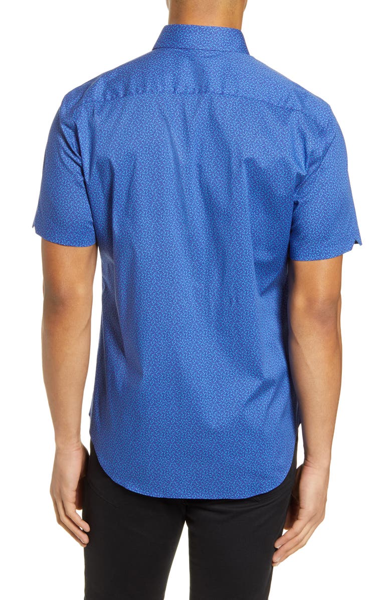 Zachary Prell Perbellini Classic Fit Geo Short Sleeve Stretch Button-Up Shirt, Alternate, color, 