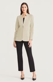 Misook Tailored LuxeStretch Ponte Single Button Blazer