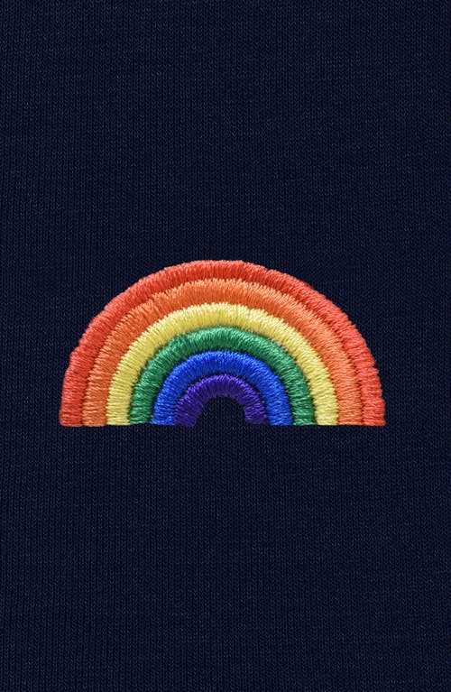 Dalix Rainbow Zip Hoodie In Navy Blue