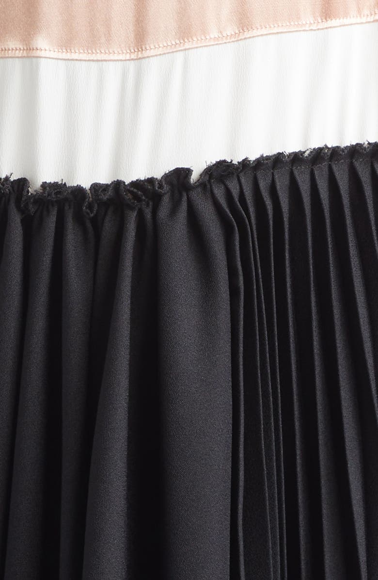 Marni Trompe d'Oeil Satin Midi Dress, Alternate, color, 00N99black