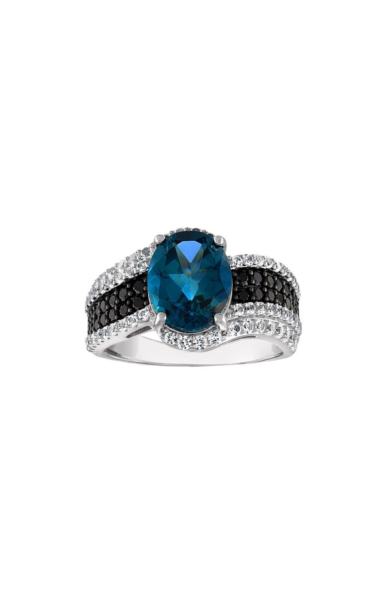 FUZION CREATIONS London Blue Topaz Cocktail Ring, Main, color, Silver/ Blue Topaz
