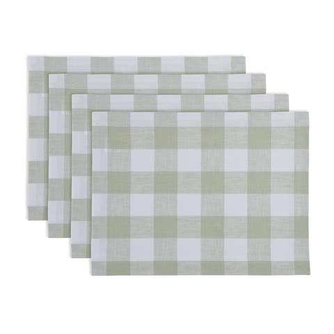 Linen Placemats - Buffalo Check, 14" x 19" Inch