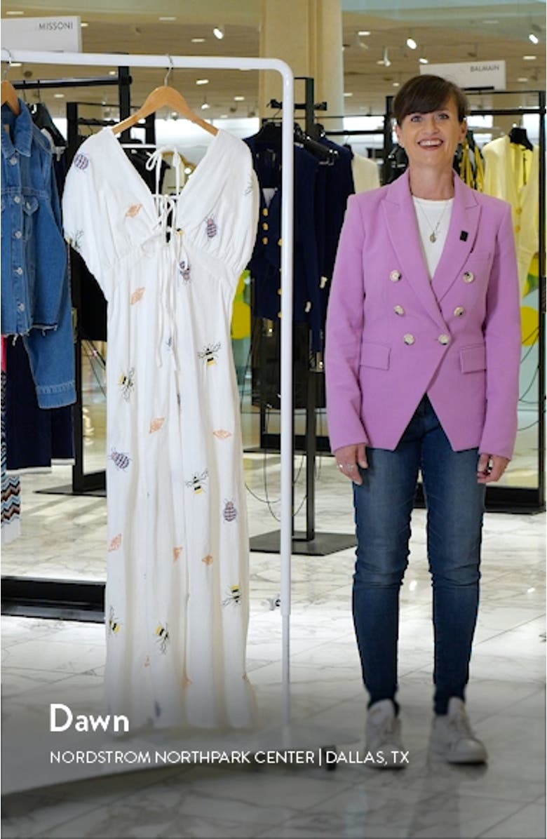 Selma Embroidered Plunge Neck Maxi Dress, sales video thumbnail