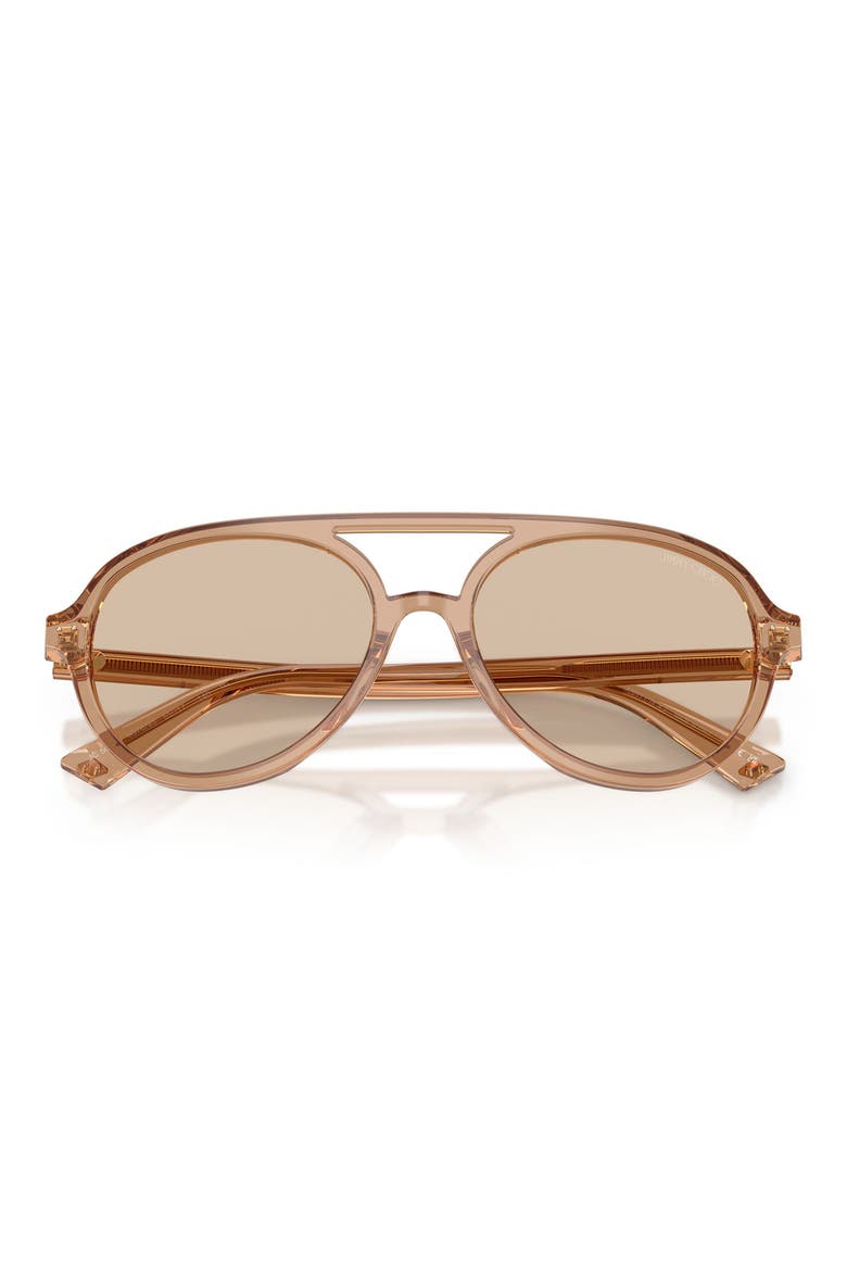 55mm Pilot Sunglasses, Alternate, color, TRANSPARENT TAN / BROWN