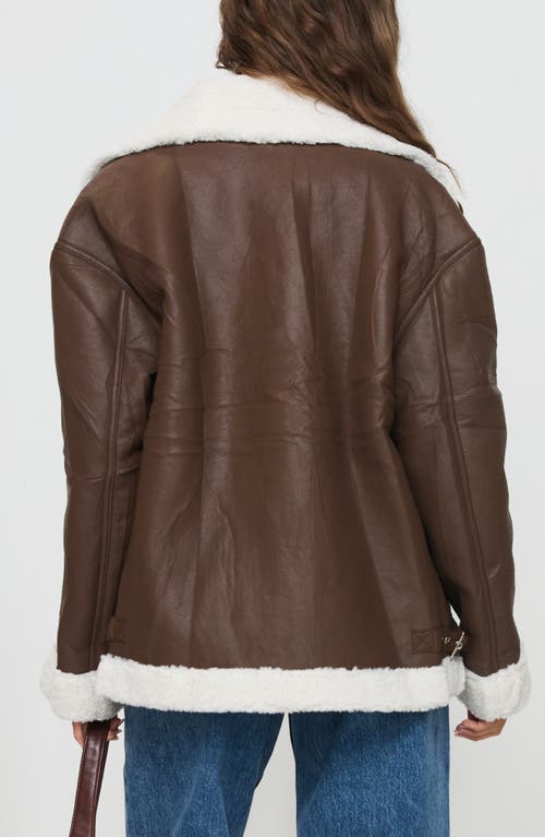 Princess Polly Jadu Faux Shearling Lined Faux Leather Jacket
